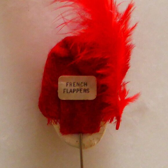 Beautiful Vintage Flapper Stick Pin Brooch 1970s Collectible, Handpainted French - Picture 5 of 8